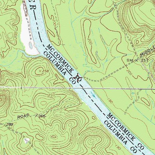 Topographic Map of Middletons Ferry (historical), SC