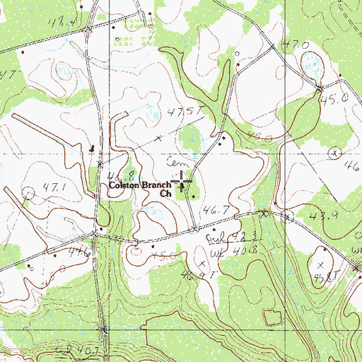 Topographic Map of Colston Baptist Church, SC