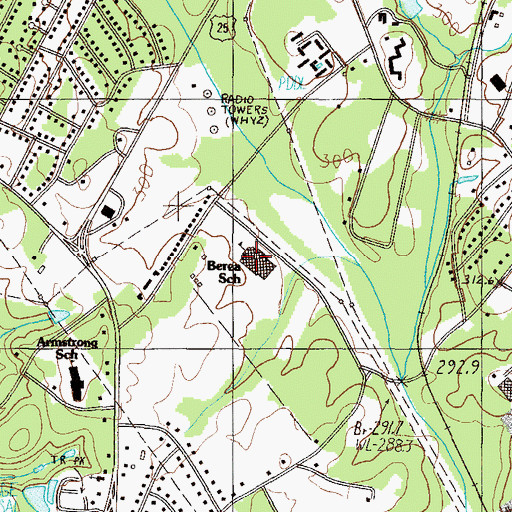 Topographic Map of Berea School, SC