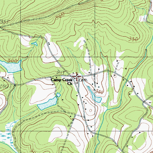Topographic Map of Camp Creek Church, SC