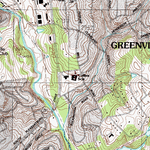 Topographic Map of Sara Collins Elementary School, SC