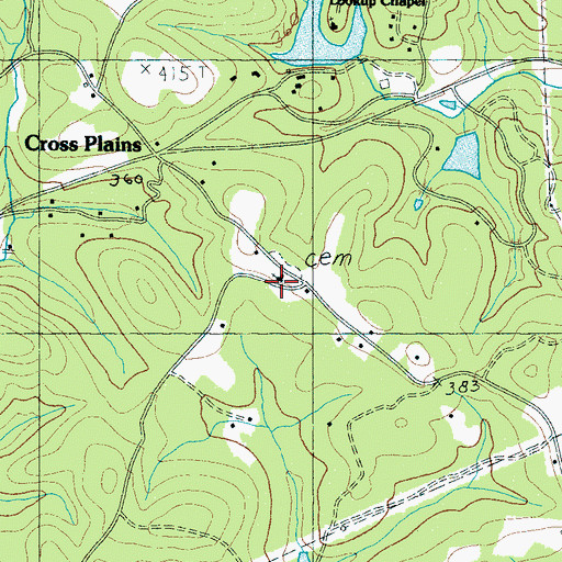 Topographic Map of Cross Plains Church, SC