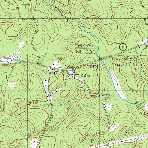 Topographic Map of Glassy Mountain Church, SC