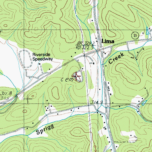 Topographic Map of Lima Church, SC