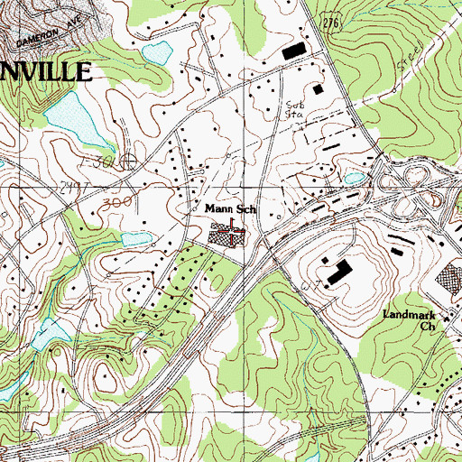 Topographic Map of J L Mann High School, SC