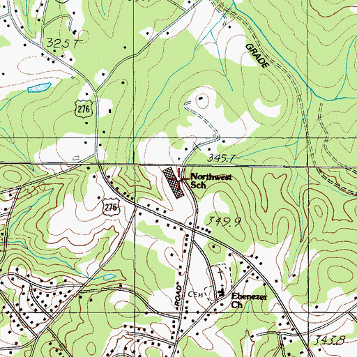Topographic Map of Northwest Middle School, SC