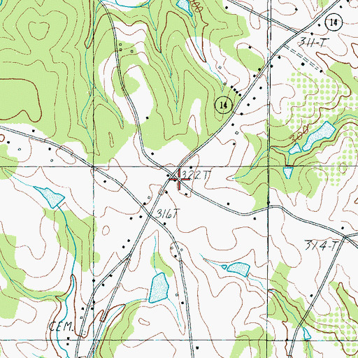 Topographic Map of Tiger Eye School (historical), SC