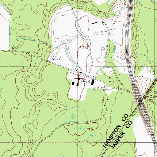 Topographic Map of Buckfield Plantation, SC