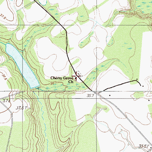 Topographic Map of Cherry Grove Church, SC