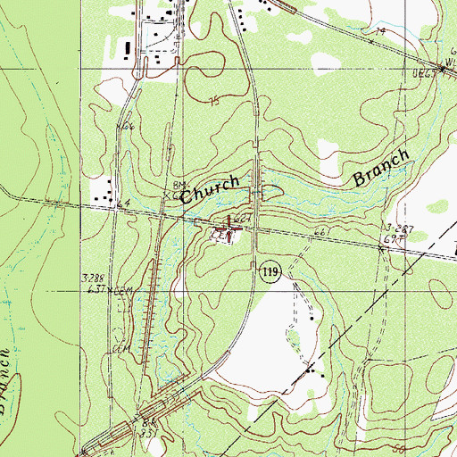 Topographic Map of Garnett Church, SC