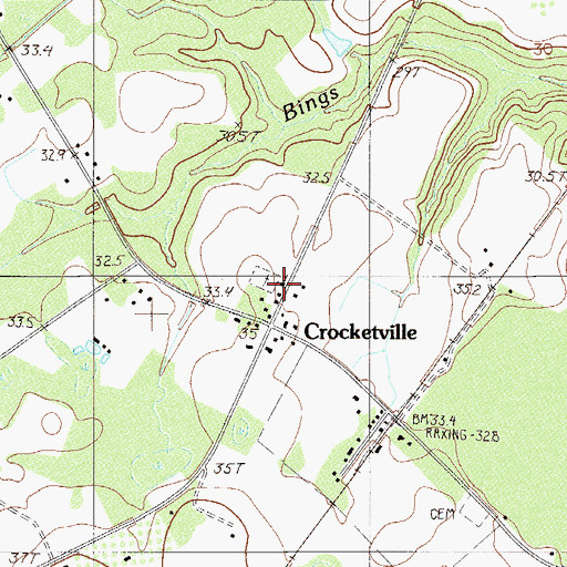 Topographic Map of Harmony Church, SC