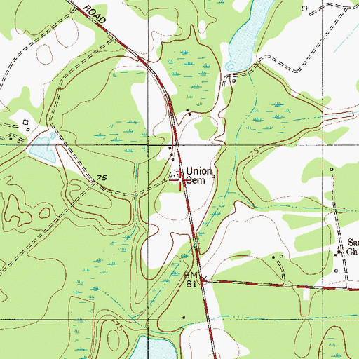 Topographic Map of Union Church (historical), SC