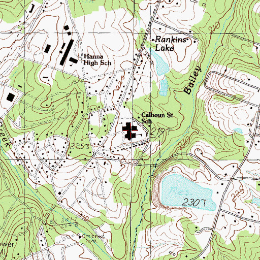 Topographic Map of Calhoun Street Elementary School, SC