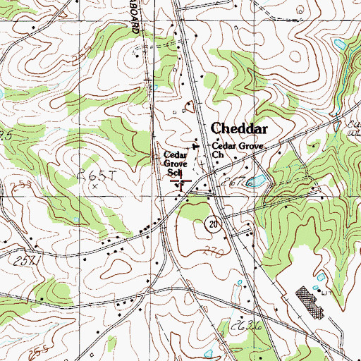 Topographic Map of Cedar Grove Elementary School, SC