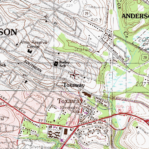 Topographic Map of Toxaway United Methodist Church, SC