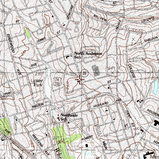 Topographic Map of Trinity United Methodist Church, SC