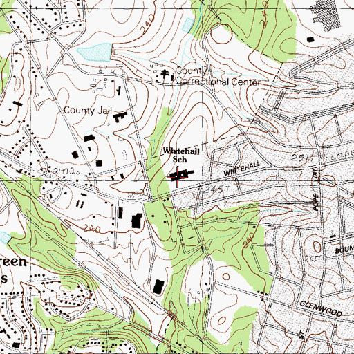 Topographic Map of Whitehall Elementary School, SC