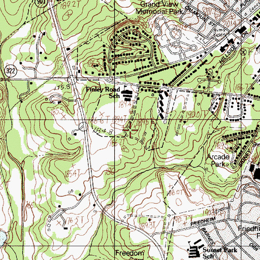 Topographic Map of Finley Road Elementary School, SC