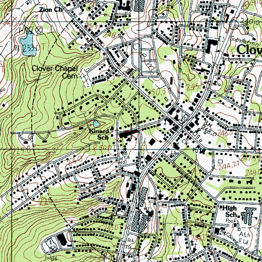 Topographic Map of Kinard Elementary School, SC
