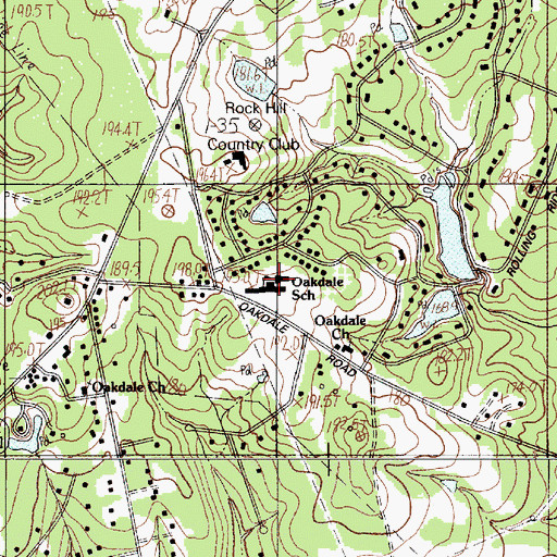 Topographic Map of Oakdale Elementary School, SC