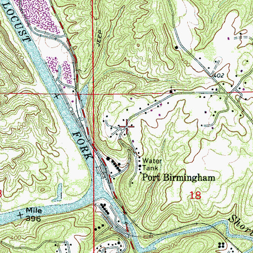 Topographic Map of Port Birmingham, AL