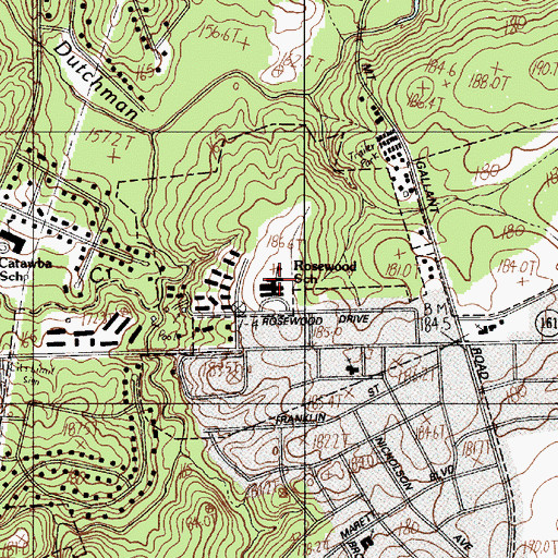 Topographic Map of Rosewood Elementary School, SC