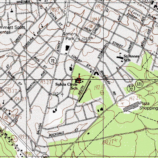 Topographic Map of Sylvia Circle Elementary School, SC
