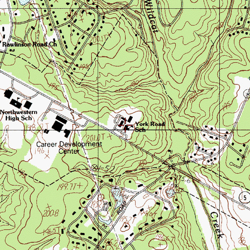 Topographic Map of York Road Elementary School, SC