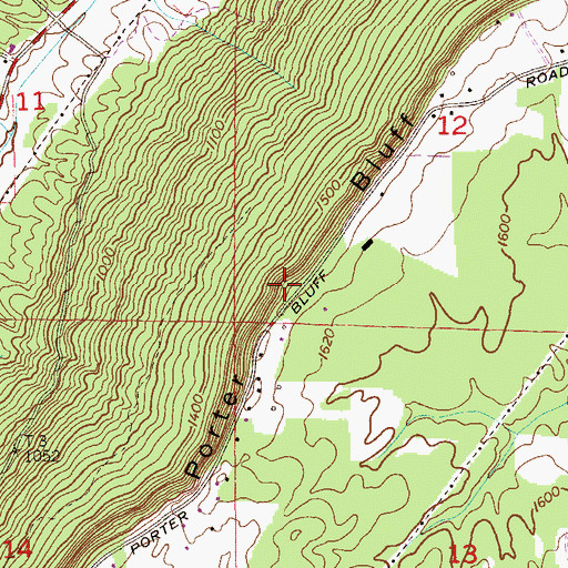Topographic Map of Porter Bluff, AL