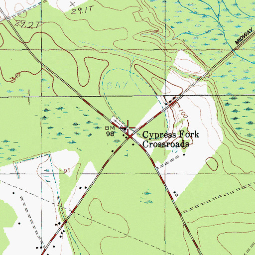 Topographic Map of Cypress Fork Church, SC