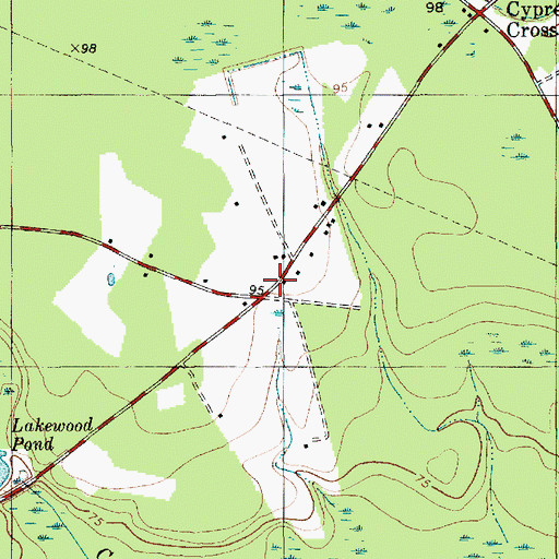 Topographic Map of Cypress Folk School (historical), SC