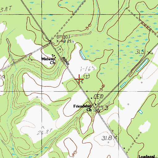 Topographic Map of Loadabar School (historical), SC