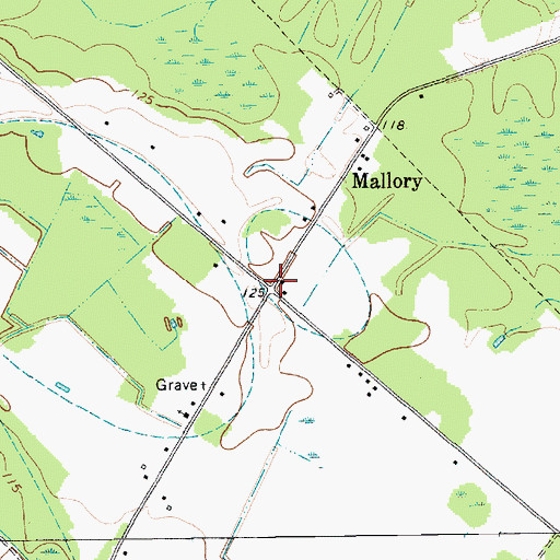 Topographic Map of Mallory Cross Roads, SC