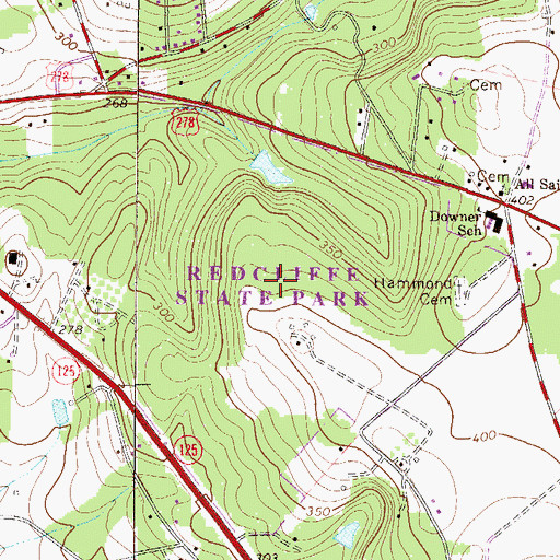 Topographic Map of Redcliffe State Park, SC