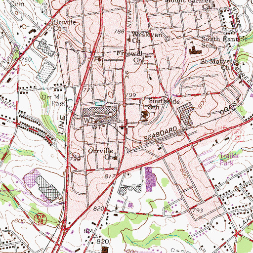 Topographic Map of Orrville United Methodist Church, SC