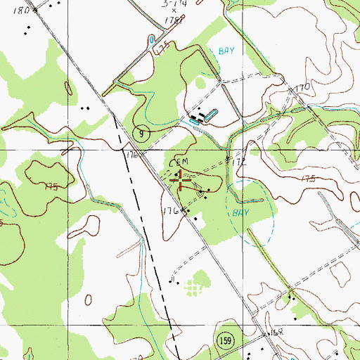 Topographic Map of Martin Town School (historical), SC