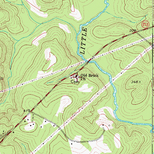 Topographic Map of Brick Cemetery, SC