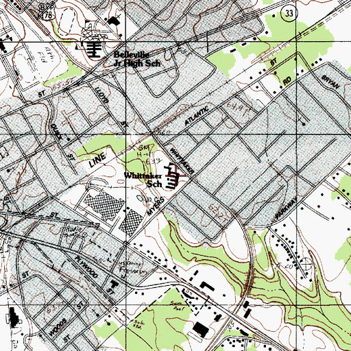 Topographic Map of Whittaker Elementary School, SC