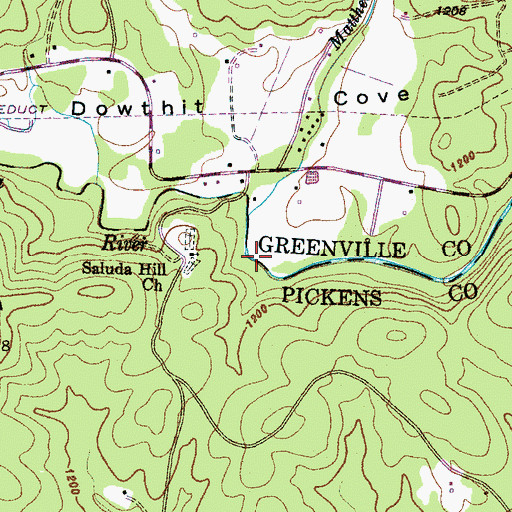 Topographic Map of Douthels Ford, SC