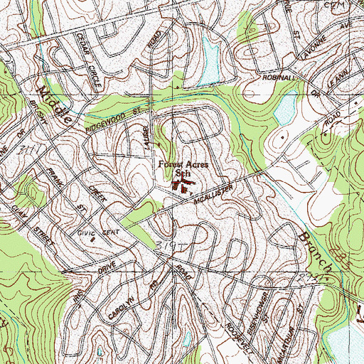 Topographic Map of Forest Acres Elementary School, SC