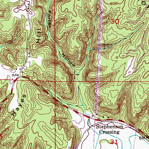 Topographic Map of Porter Hollow, AL