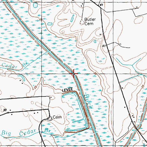 Topographic Map of Little Cedar Branch, SC