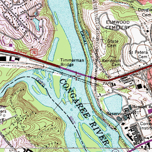 Topographic Map of Broad River, SC