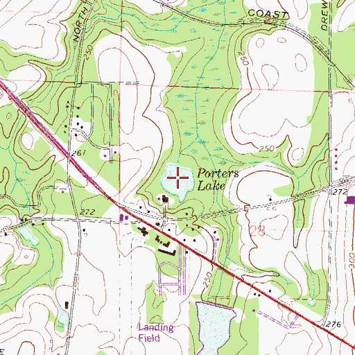 Topographic Map of Porters Lake, AL