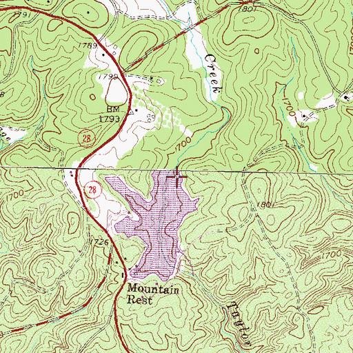 Topographic Map of Lake Leroy, SC