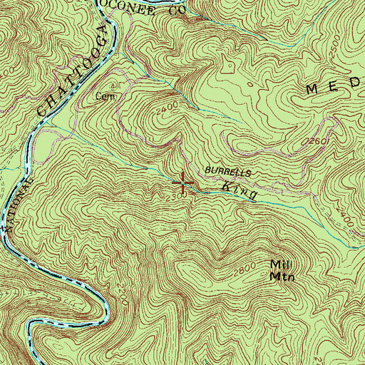 Topographic Map of Kings Creek Falls, SC