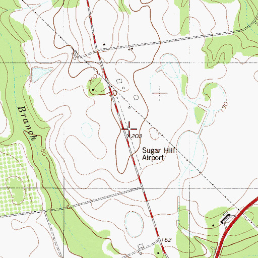 Topographic Map of Sugar Hill Airport (historical), SC