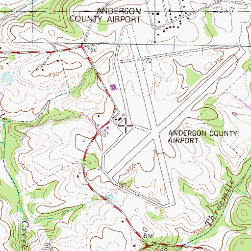 Topographic Map of Anderson Regional Airport, SC