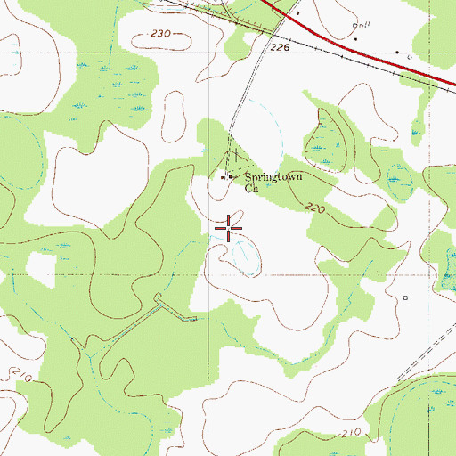 Topographic Map of Bamberg County Airport, SC