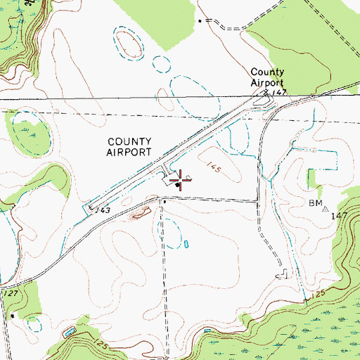 Topographic Map of Marlboro County Jetport - H E  Avent Field, SC